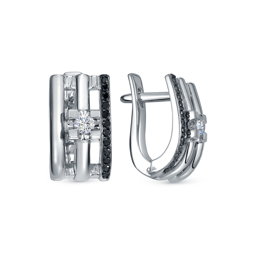 Серьги из белого золота с бриллиантами