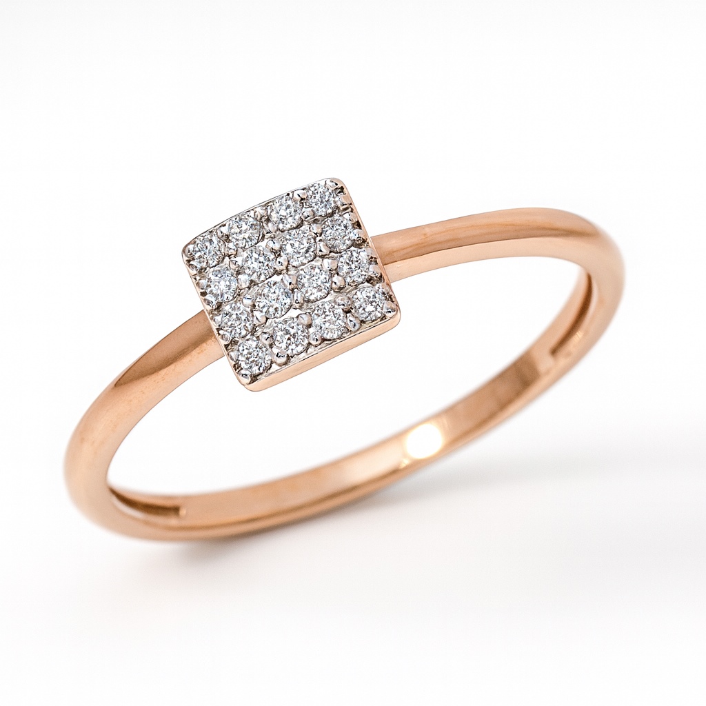 Кольцо из красного золота с бриллиантами