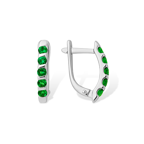 Серьги из серебра с фианитами