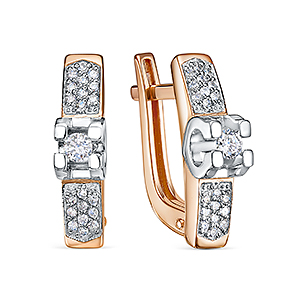 Серьги из красного золота с бриллиантами