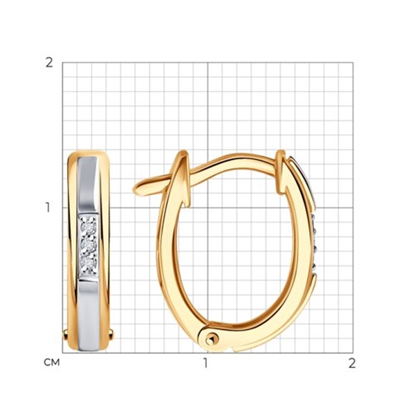 Серьги конго из красного золота с бриллиантами