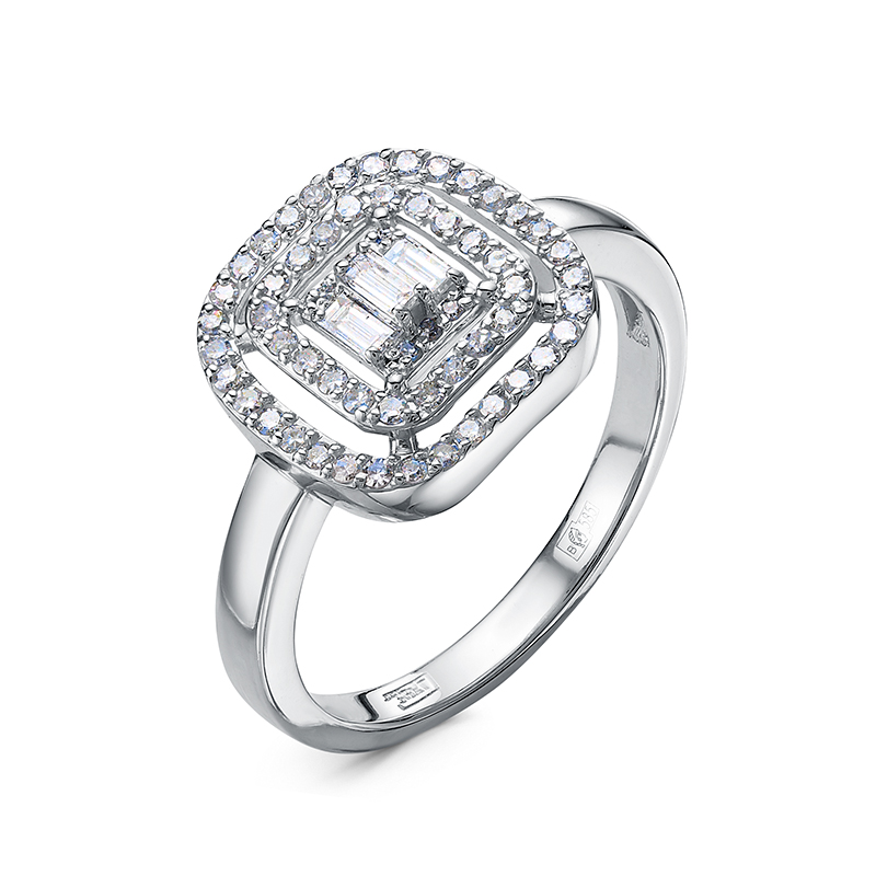 Кольцо из белого золота с бриллиантами