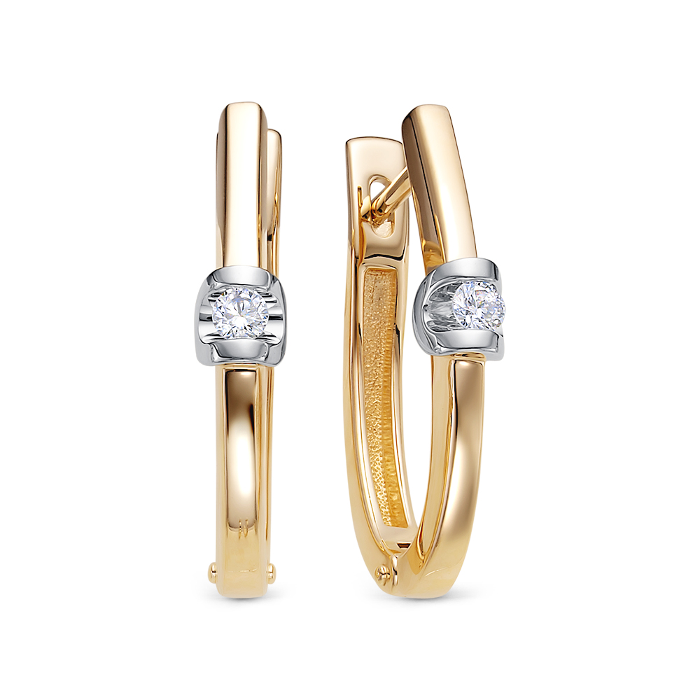 Серьги из красного золота с бриллиантами