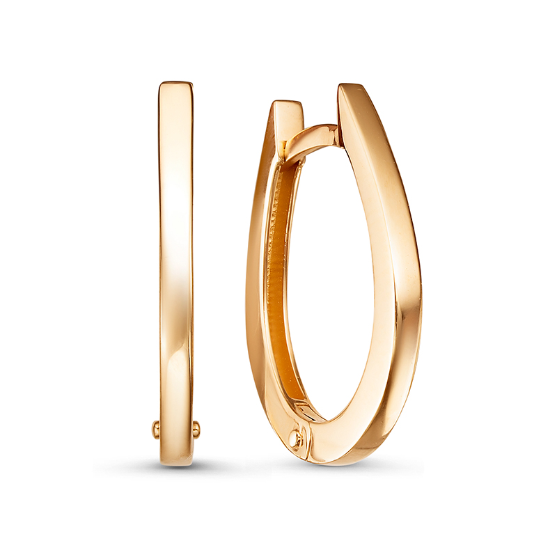 Серьги конго из красного золота