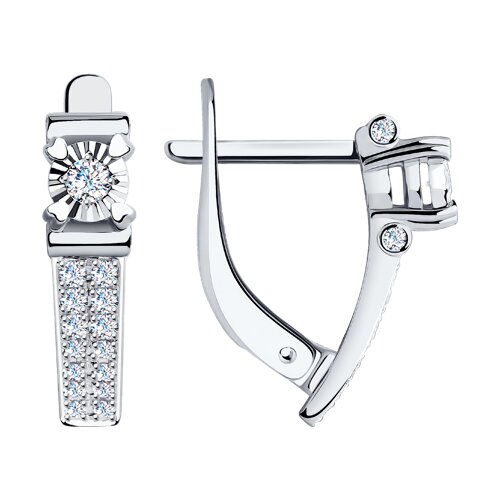 Серьги из белого золота с бриллиантами