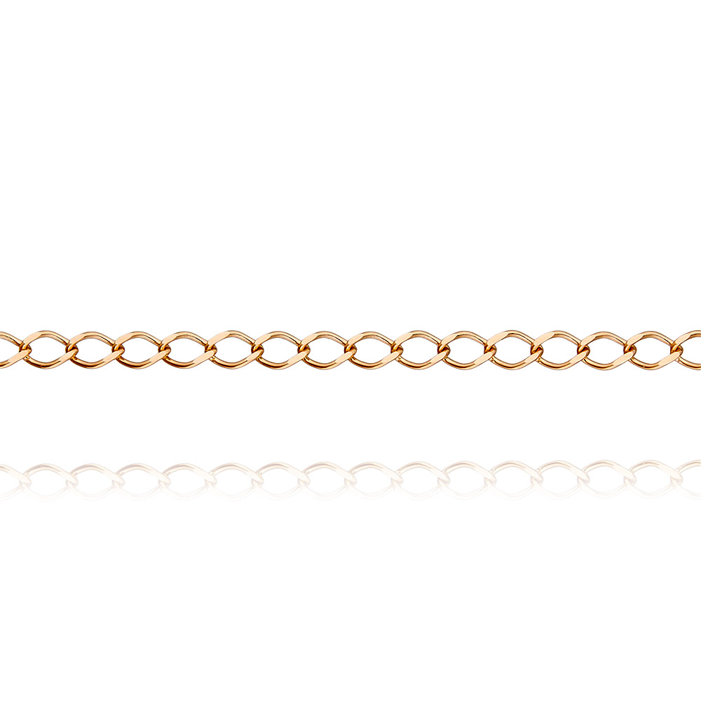 Цепь из красного золота 585, плетение «Ромб одинарный»