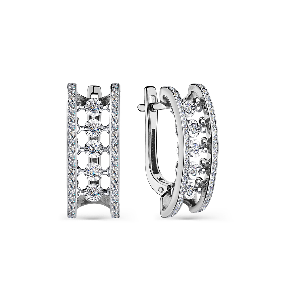 Серьги из белого золота с бриллиантами