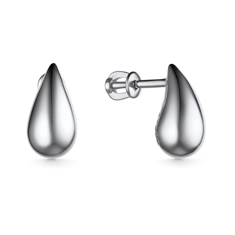 Серьги-пусеты из белого золота