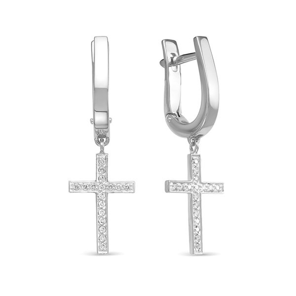 Серьги из белого золота с бриллиантами