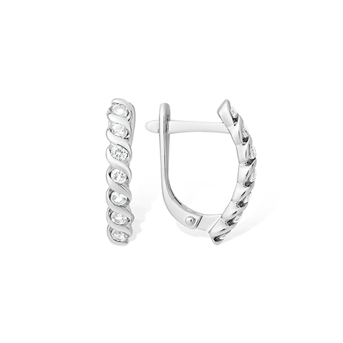Серьги из серебра с фианитами