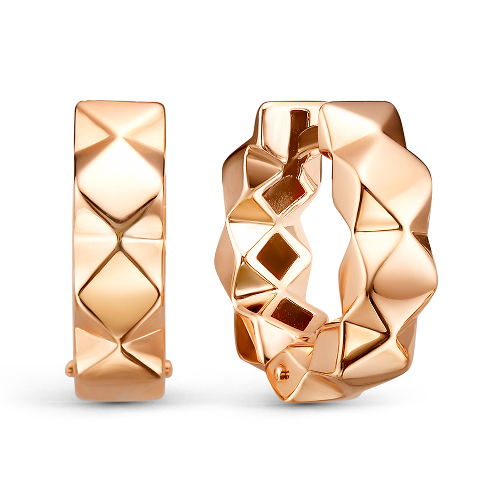 Серьги-конго из красного золота