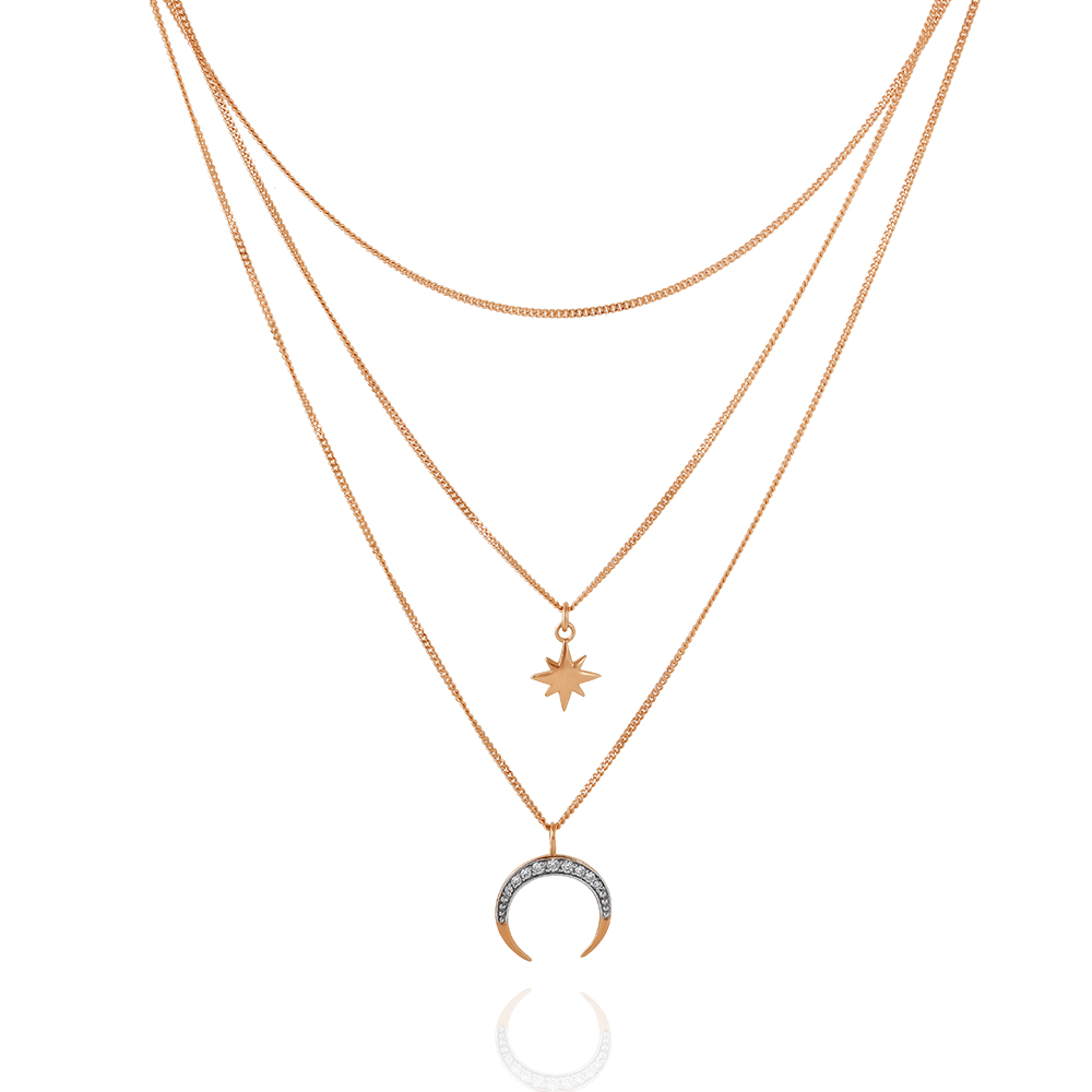 Колье из красного золота с подвесками