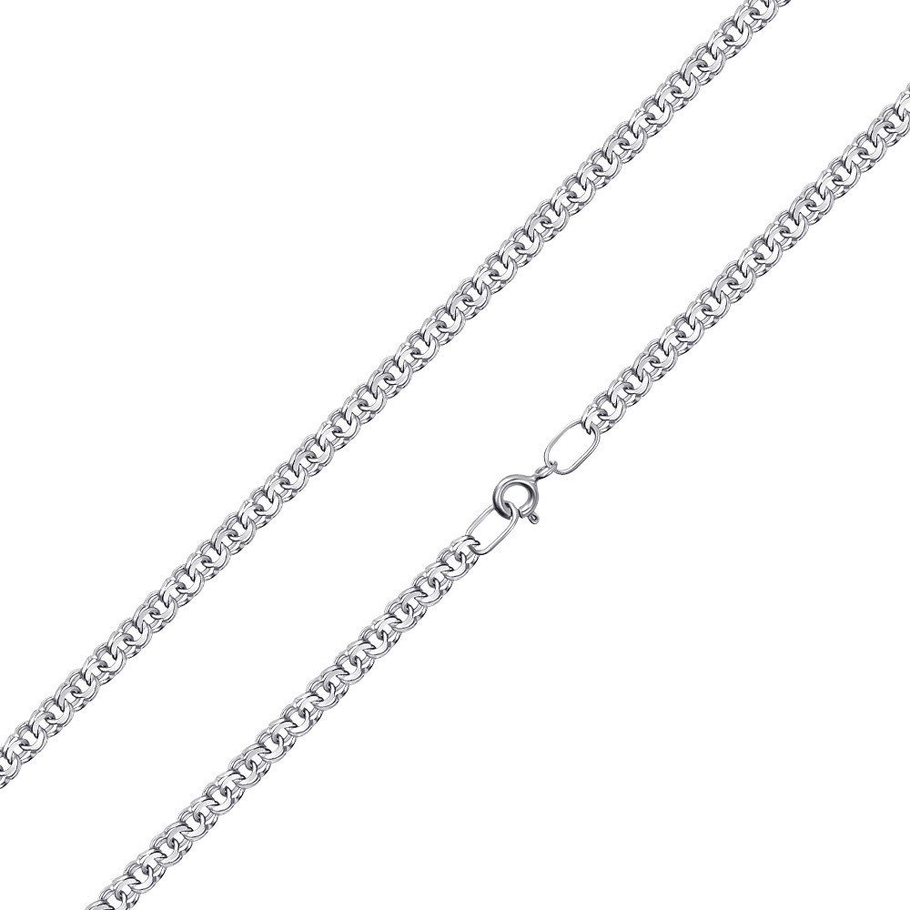 Цепь из белого золота 585, плетение «Гарибальди»