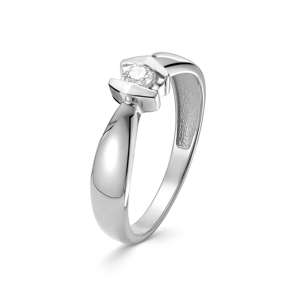 Кольцо из белого золота с бриллиантом