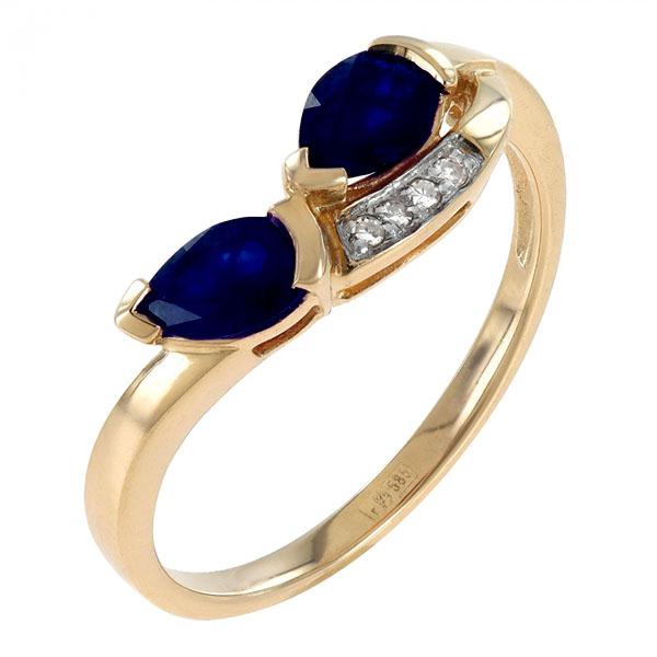 Кольцо из золота с сапфирами и бриллиантами