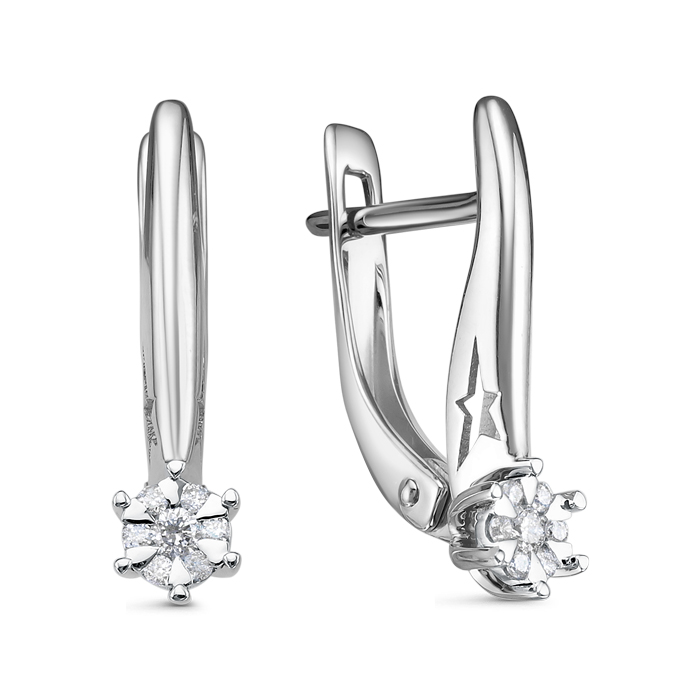 Серьги из белого золота с бриллиантами