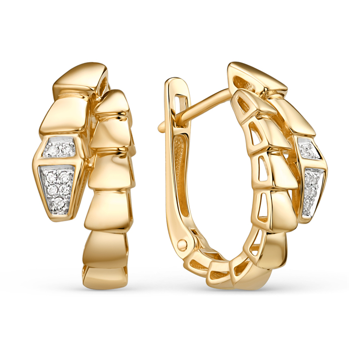 Серьги из красного золота с бриллиантами «Змеи»