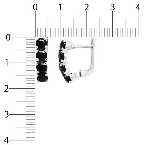Серьги из серебра с корундами