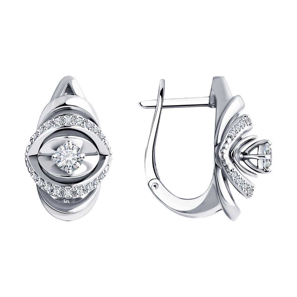 Серьги из белого золота с бриллиантами