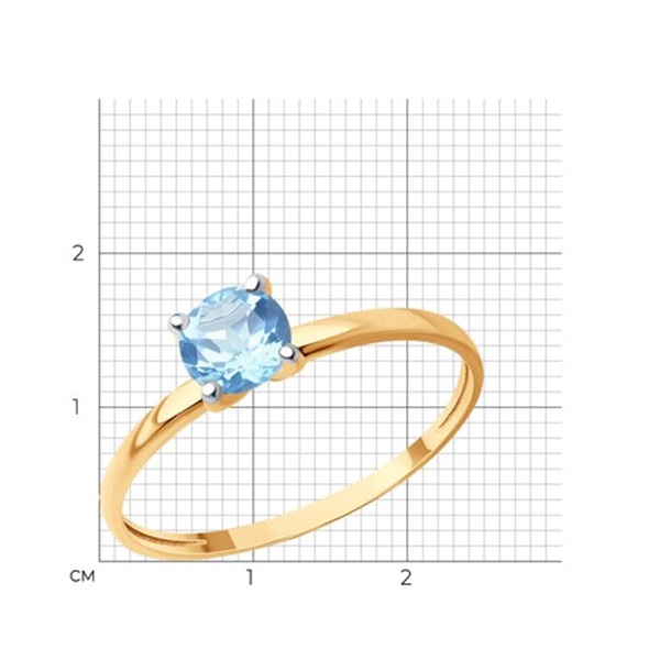 Кольцо из красного золота с топазом