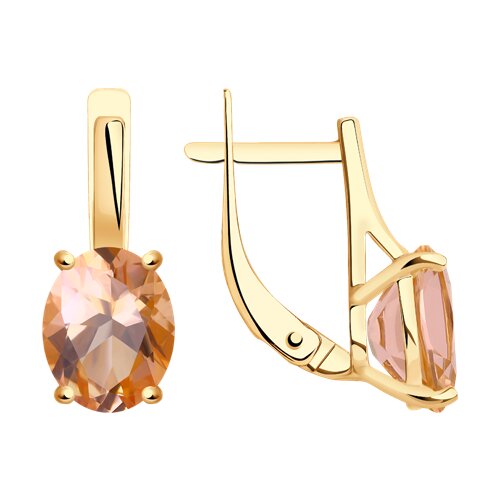 Серьги из красного золота с топазами