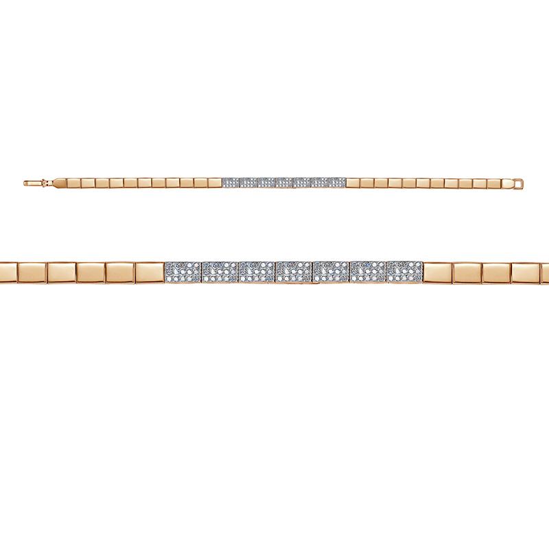 Браслет из красного золота с бриллиантами