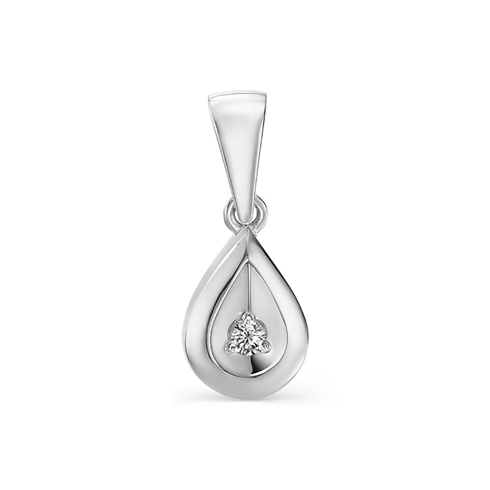 Подвеска из белого золота с бриллиантом