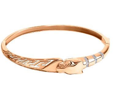 Браслет из красного золота с фианитами