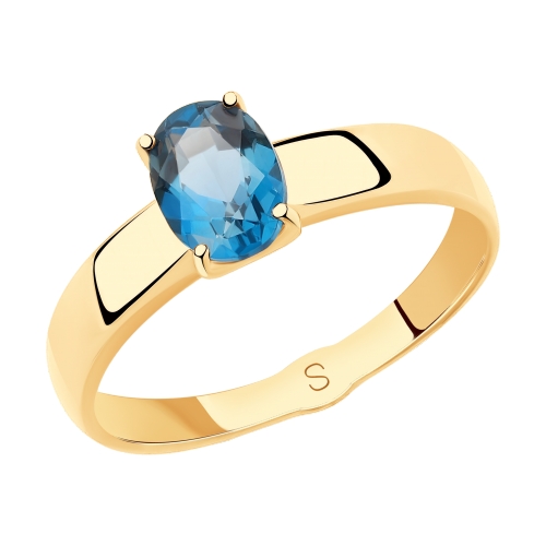 Кольцо из красного золота с топазом