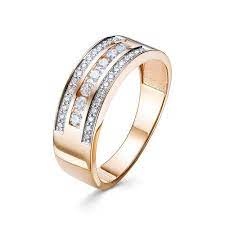 Кольцо из красного золота с бриллиантами