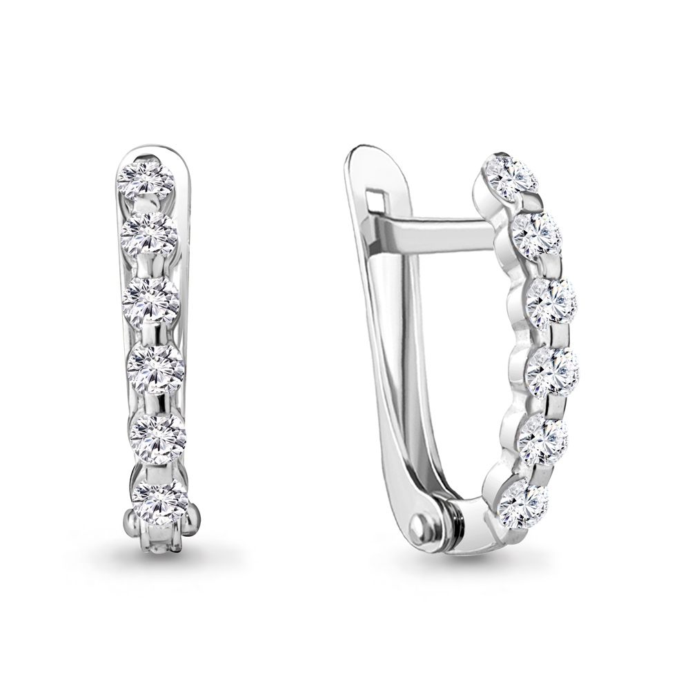 Серьги из серебра с фианитами