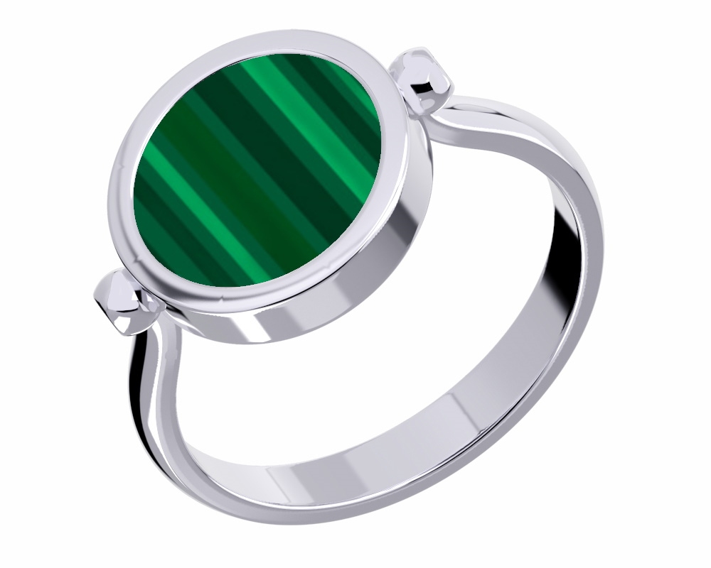 Кольцо из серебра с малахитом