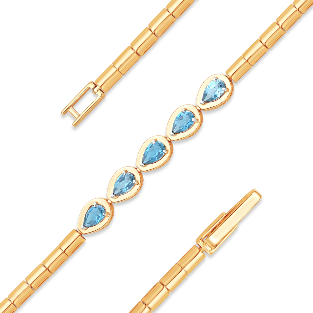 Браслет из красного золота с аметистом