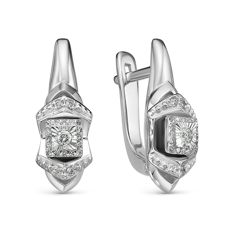 Серьги из белого золота с бриллиантами