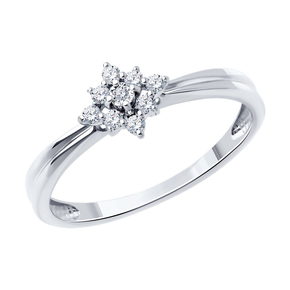 Кольцо из белого золота с бриллиантами