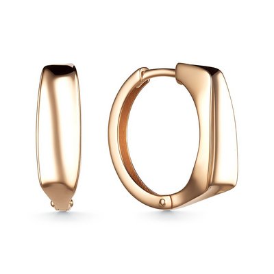 Серьги конго из желтого золота