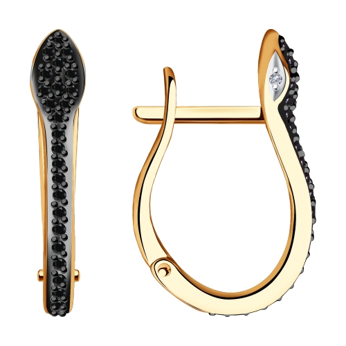 Серьги из красного золота с бриллиантами