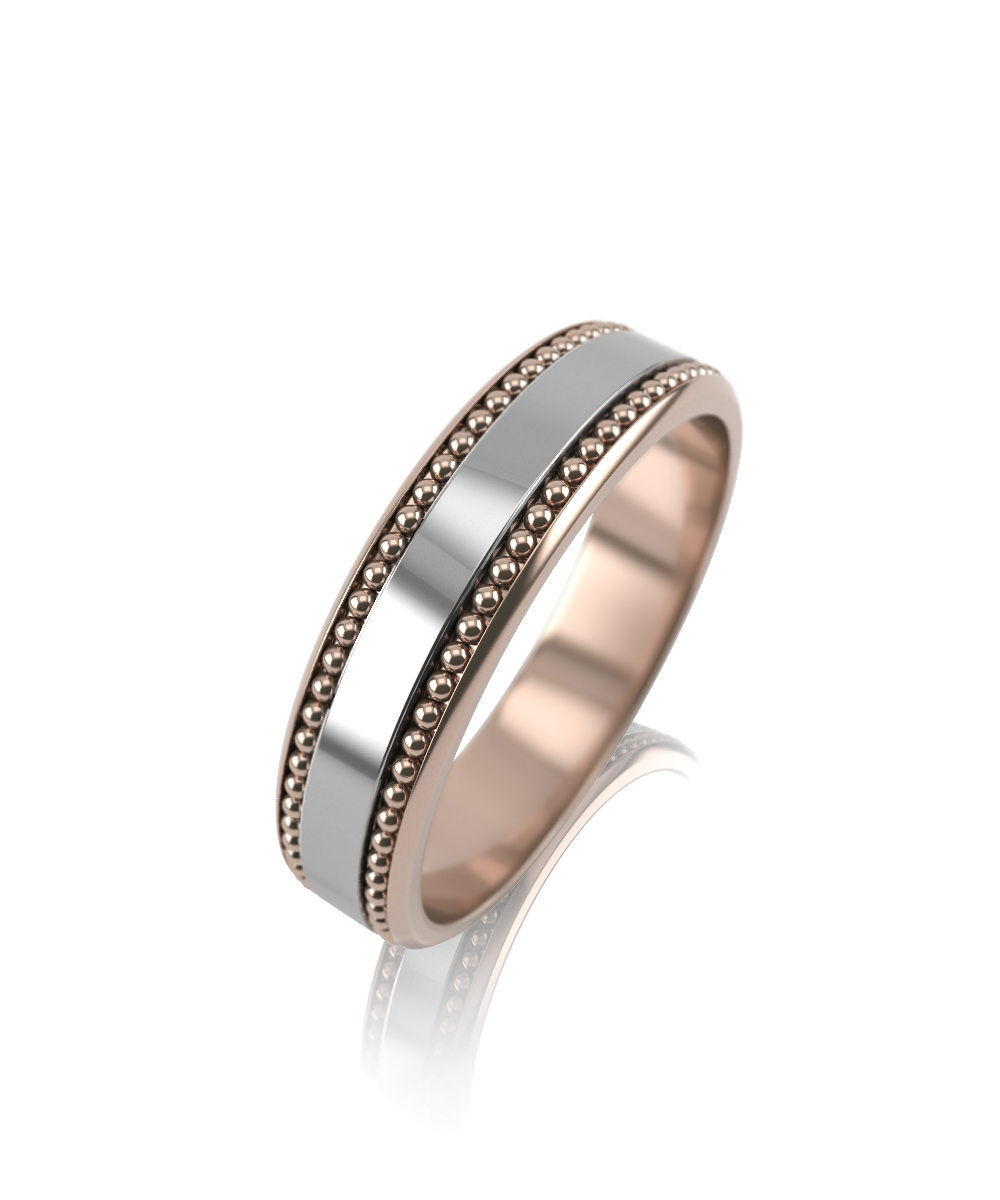 Обручальное кольцо из комбинированного золота