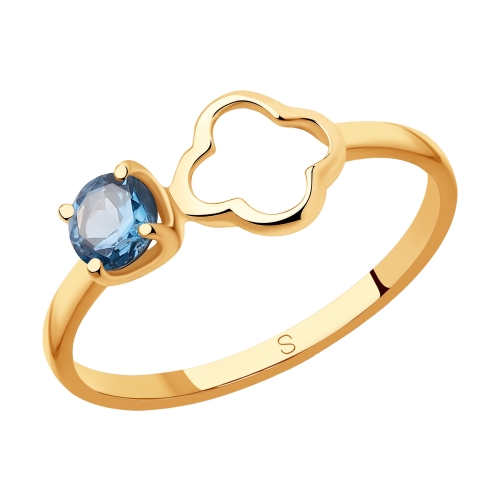 Кольцо из красного золота с топазом