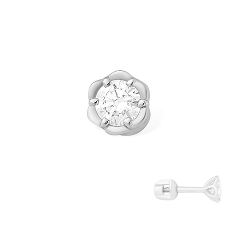 Моносерьга из серебра с фианитом