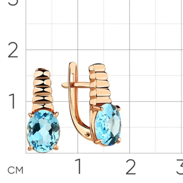 Серьги из красного золота с топазами