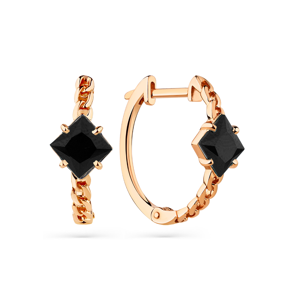 Серьги из красного золота с наношпинелью