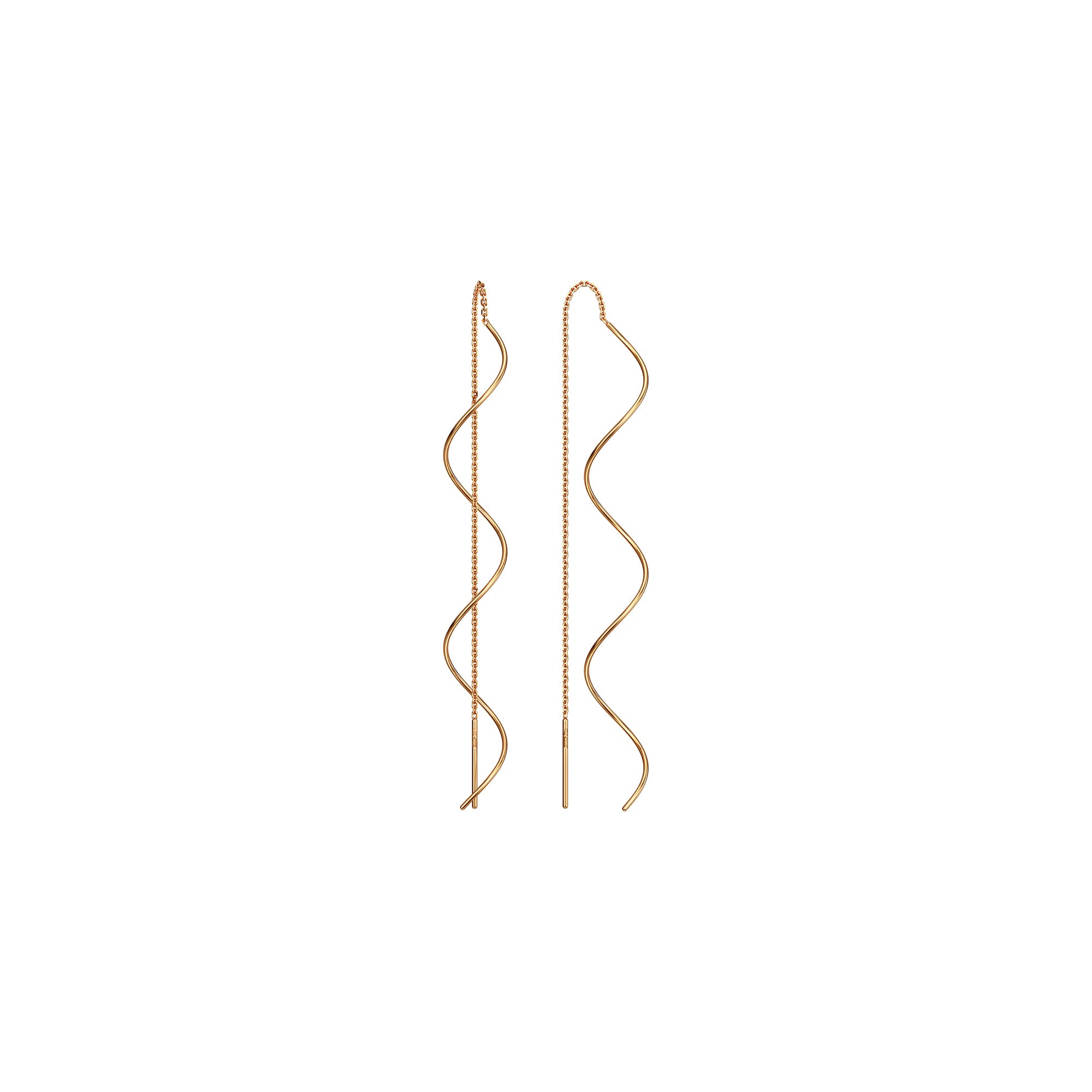 Серьги из красного золота «Спираль + Кобра»