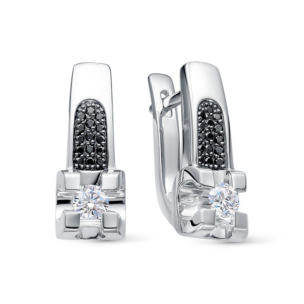 Серьги из белого золота с бриллиантами