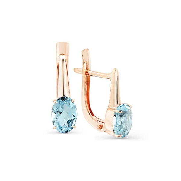 Серьги из красного золота с топазами