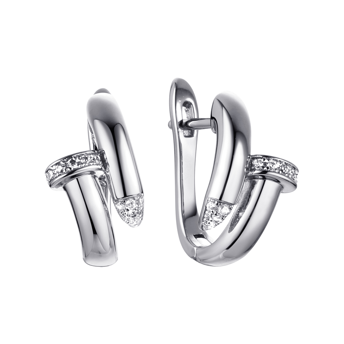 Серьги из серебра с фианитами