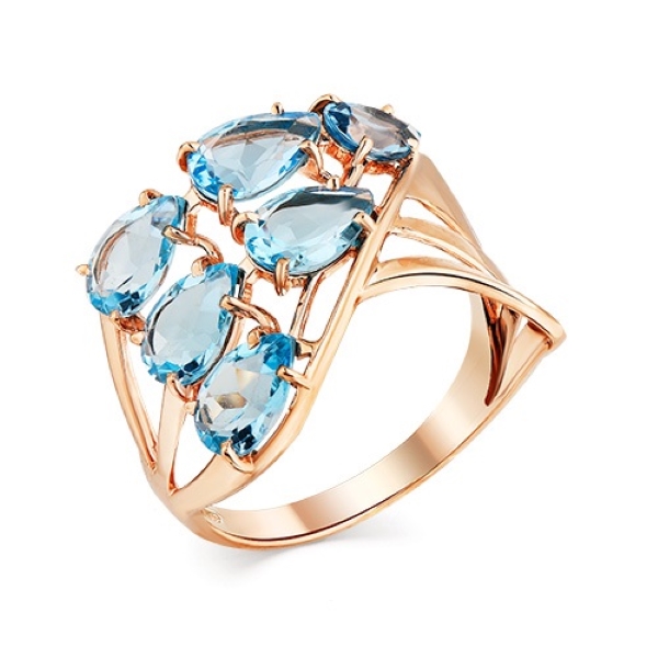 Кольцо из красного золота с топазами