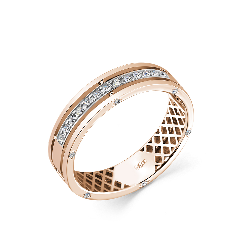 Кольцо из красного золота с бриллиантами