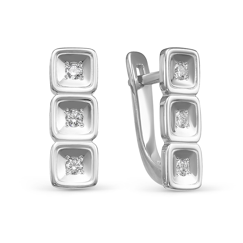 Серьги из белого золота с бриллиантами