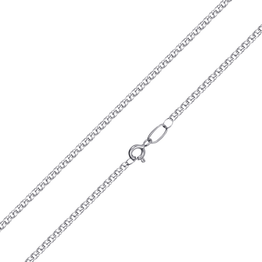 Цепь из белого золота 585, плетение «Гарибальди»